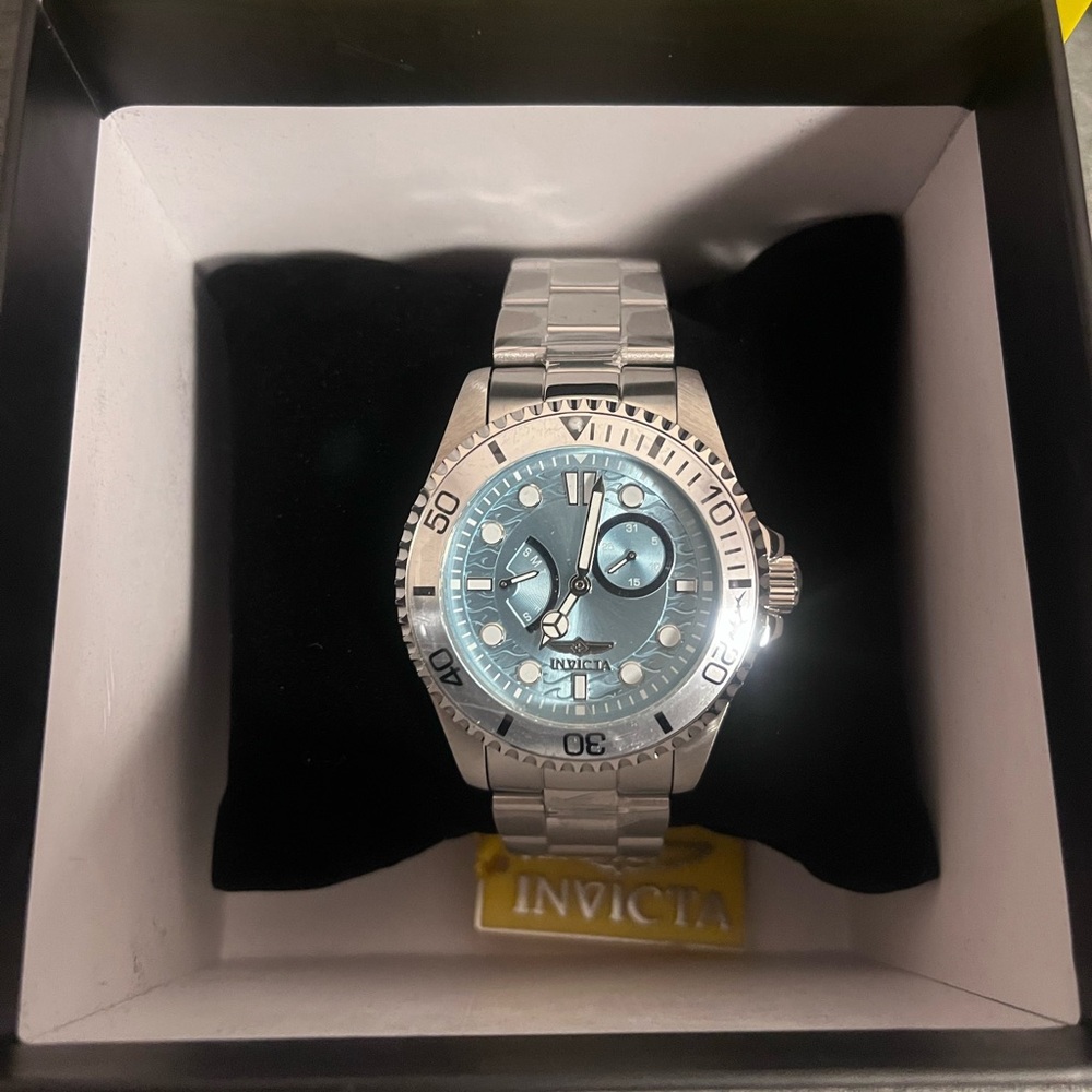 Invicta Pro Diver Men's Watch 43mm Aqua Blue Steel Retrograde